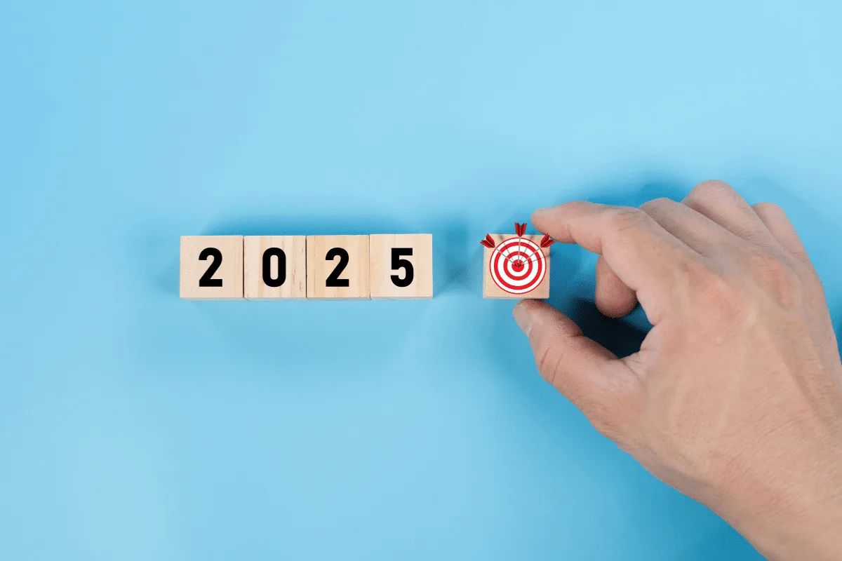 Business leader planning delegation strategy with notebook for success and growth in the new year