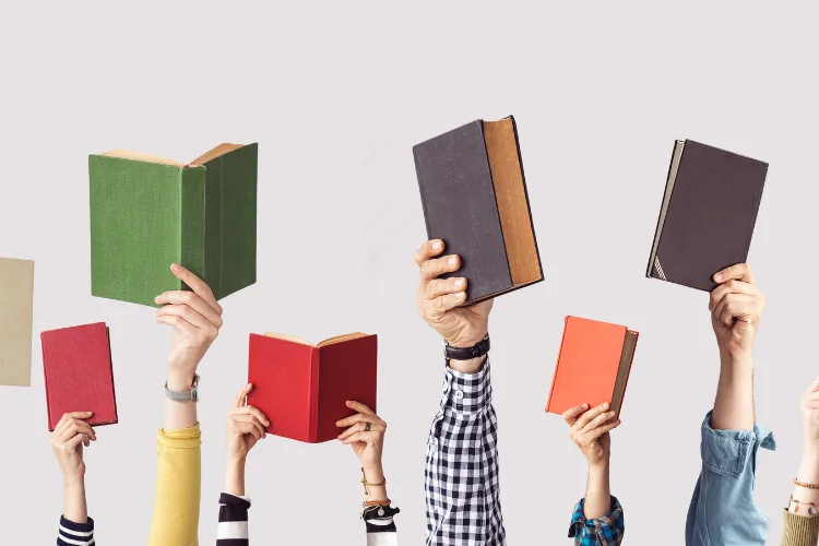 Stack of leadership and entrepreneurship books for professional development