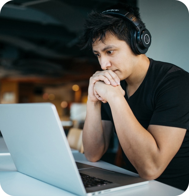 Professional creating social media content